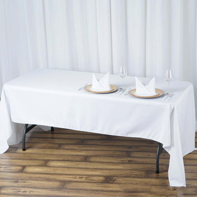 Premium Polyester 60"x126" Rectangle Tablecloth White - Stain - Resistant 220GSM Finish for Special Events - Linen Luxes