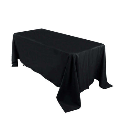 Premium Polyester 72"x120" Rectangle Tablecloth Black - 220GSM Stain - Resistant Table Cover - Linen Luxes