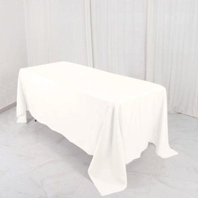 Premium Polyester 72"x120" Rectangle Tablecloth Ivory - 220GSM Stain - Resistant Table Cover - Linen Luxes