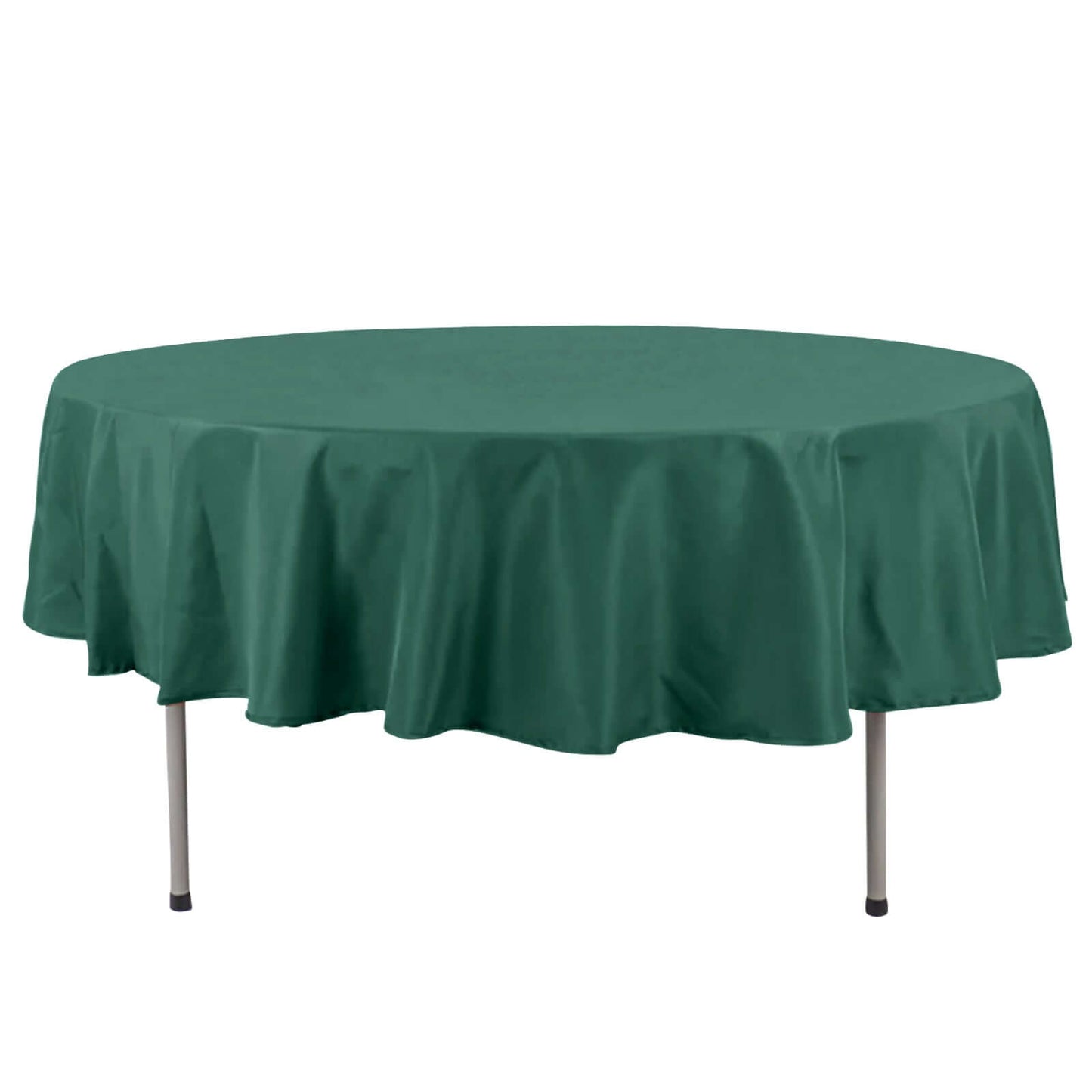 Premium Polyester 90" Round Tablecloth Hunter Emerald Green - Stain and Wrinkle-Resistant Design with 220GSM Thickness Table Cover