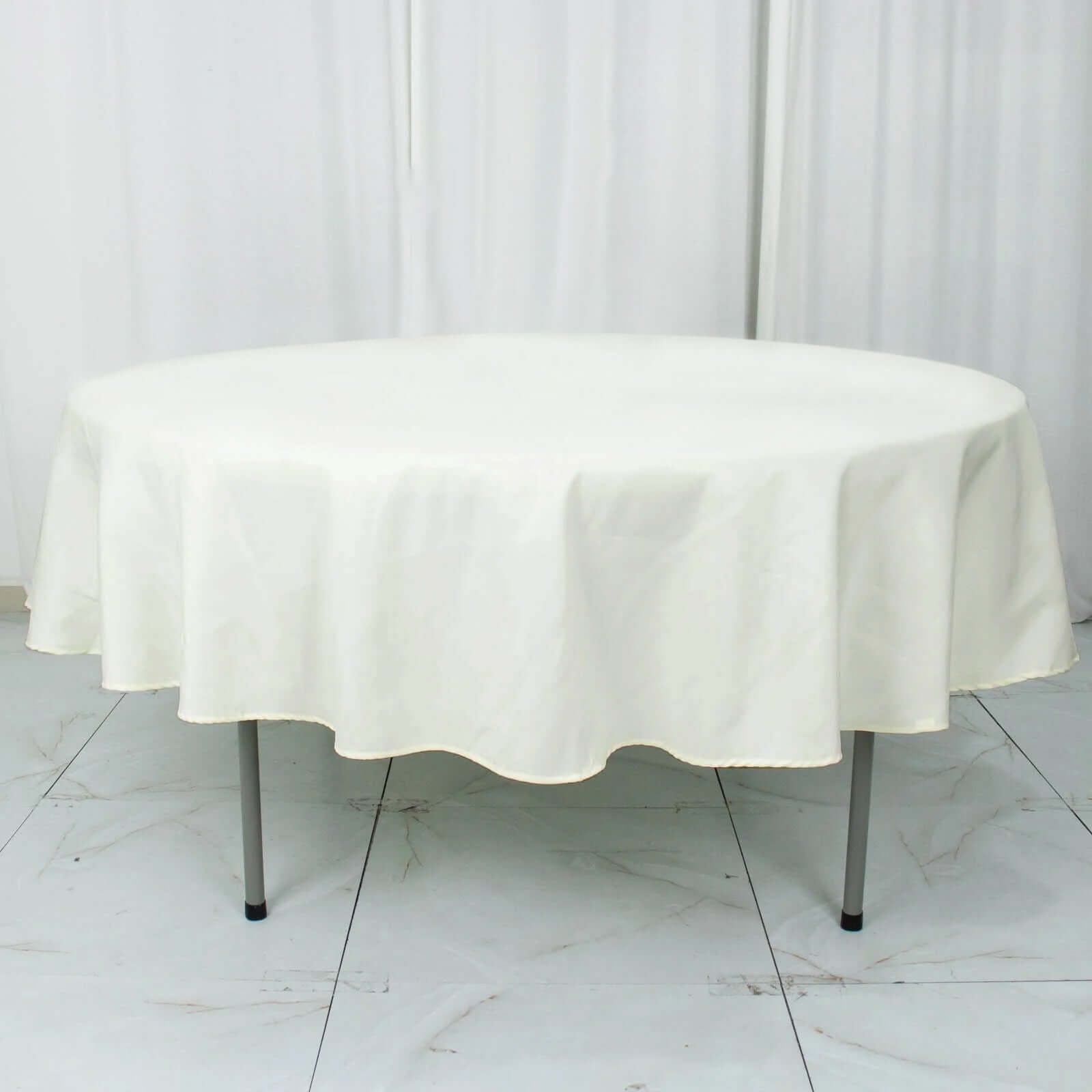 Premium Polyester 90" Round Tablecloth Ivory - Stain and Wrinkle - Resistant Design with 220GSM Thickness Table Cover - Linen Luxes