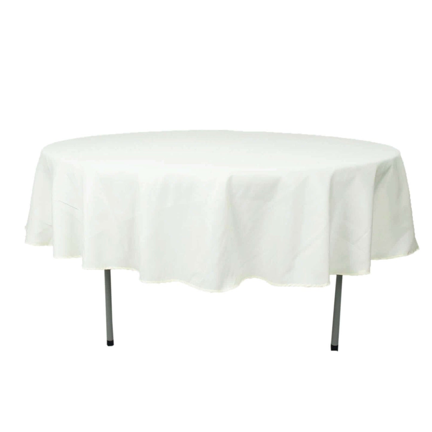 Premium Polyester 90" Round Tablecloth Ivory - Stain and Wrinkle - Resistant Design with 220GSM Thickness Table Cover - Linen Luxes