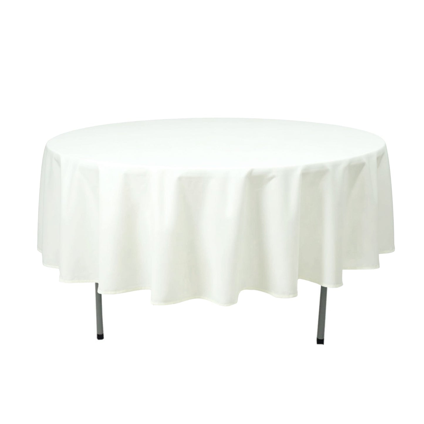 Premium Polyester 90" Round Tablecloth Ivory - Stain and Wrinkle - Resistant Design with 220GSM Thickness Table Cover - Linen Luxes