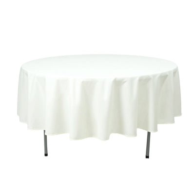 Premium Polyester 90" Round Tablecloth Ivory - Stain and Wrinkle - Resistant Design with 220GSM Thickness Table Cover - Linen Luxes