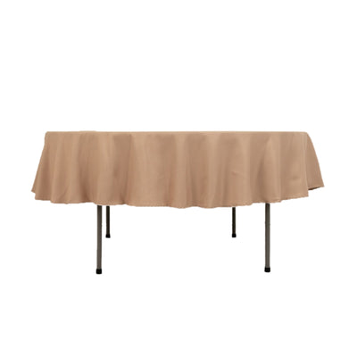 Premium Polyester 90" Round Tablecloth Nude - Stain and Wrinkle-Resistant Design with 220GSM Thickness Table Cover