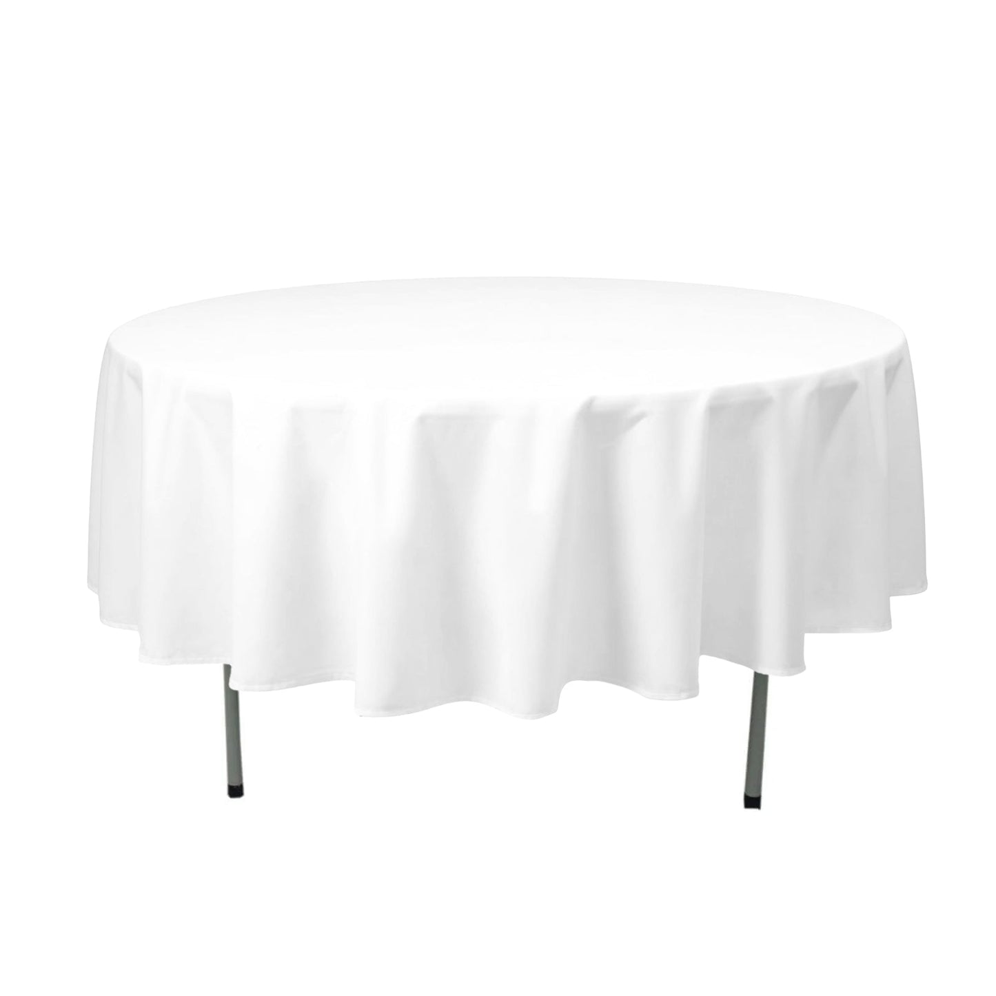 Premium Polyester 90" Round Tablecloth White - Stain and Wrinkle - Resistant 220GSM Table Cover for Weddings & Event Decor - Linen Luxes