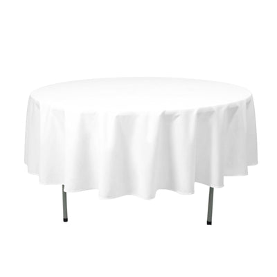 Premium Polyester 90" Round Tablecloth White - Stain and Wrinkle - Resistant 220GSM Table Cover for Weddings & Event Decor - Linen Luxes