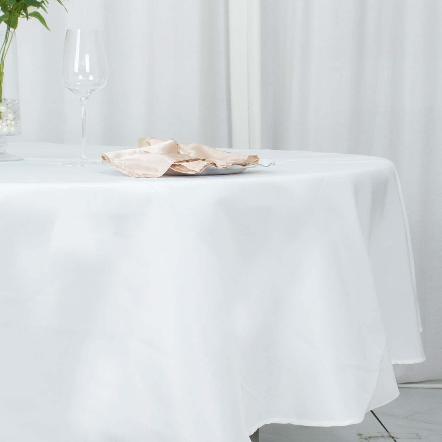 Premium Polyester 90" Round Tablecloth White - Stain and Wrinkle - Resistant 220GSM Table Cover for Weddings & Event Decor - Linen Luxes