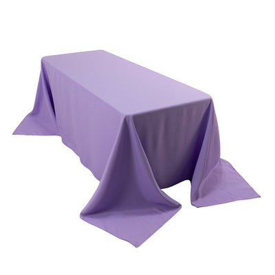 Premium Polyester 90"x132" Rectangle Tablecloth Lavender Lilac - Seamless 220GSM Stain-Resistant Table Cover