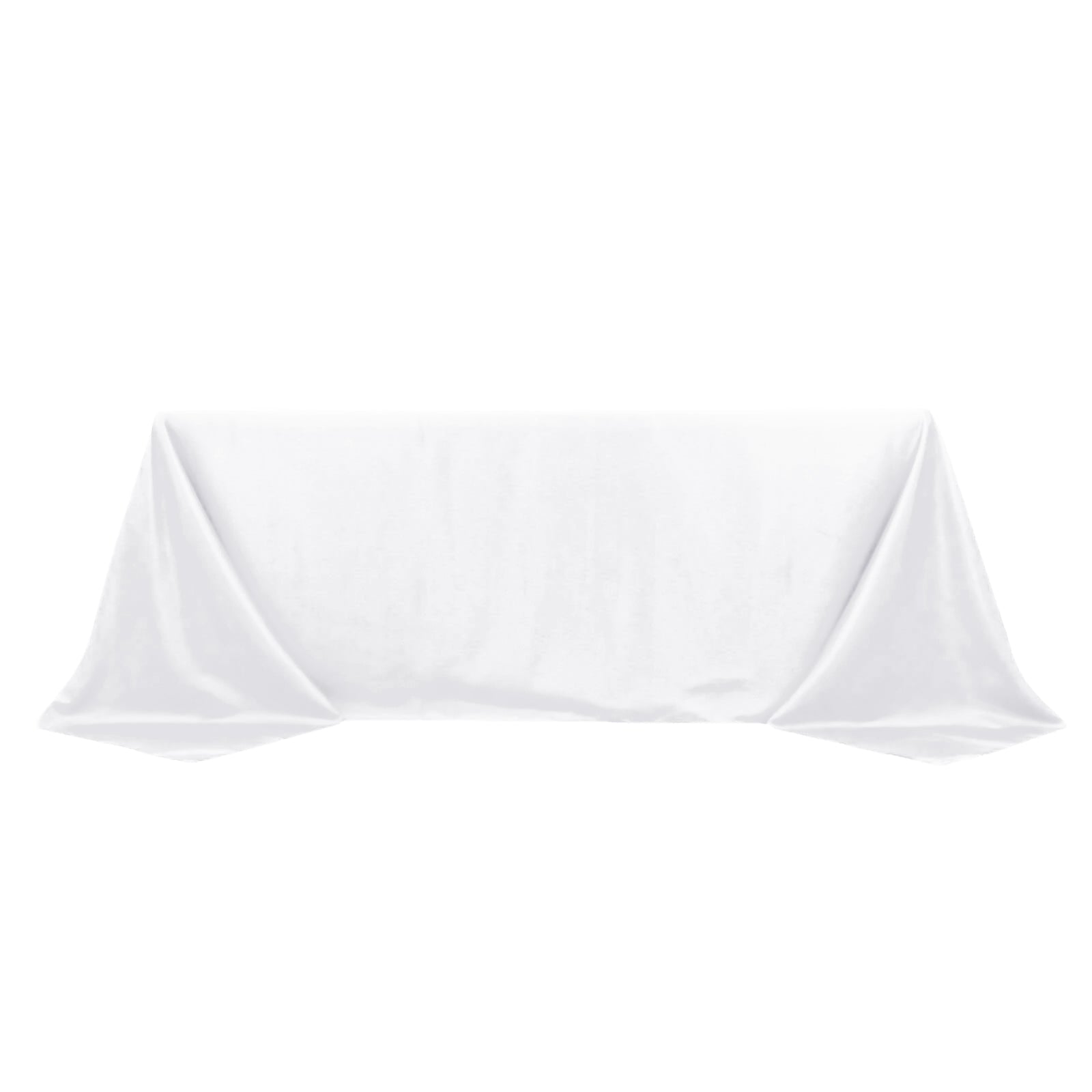 Premium Polyester 90"x132" Rectangle Tablecloth White - Seamless 220GSM Stain - Resistant Design for Luxurious Events - Linen Luxes