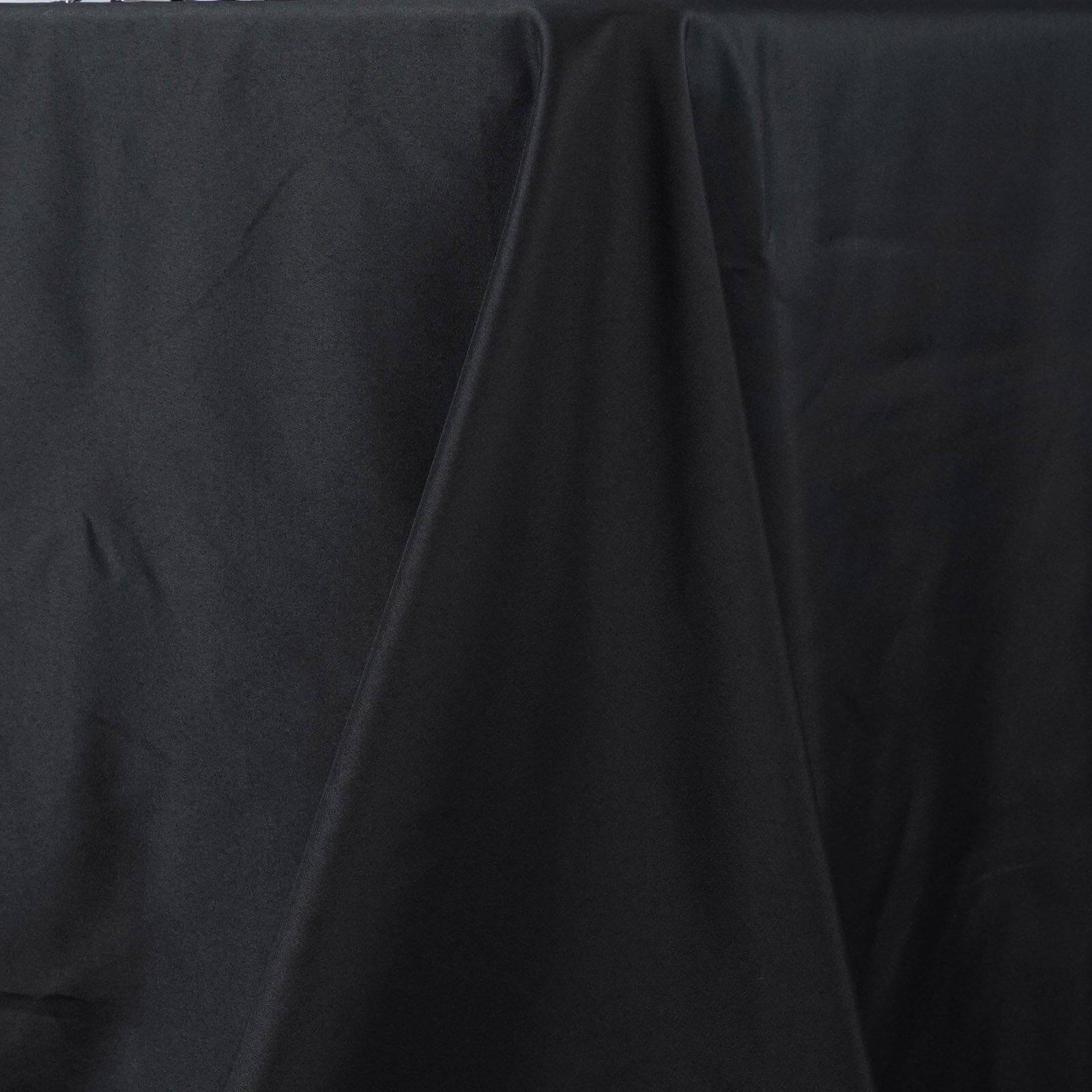 Premium Polyester 90"x156" Rectangle Tablecloth Black - Seamless 220GSM Stain - Resistant Design for Classy Events - Linen Luxes