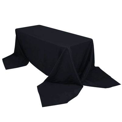 Premium Polyester 90"x156" Rectangle Tablecloth Black - Seamless 220GSM Stain - Resistant Design for Classy Events - Linen Luxes