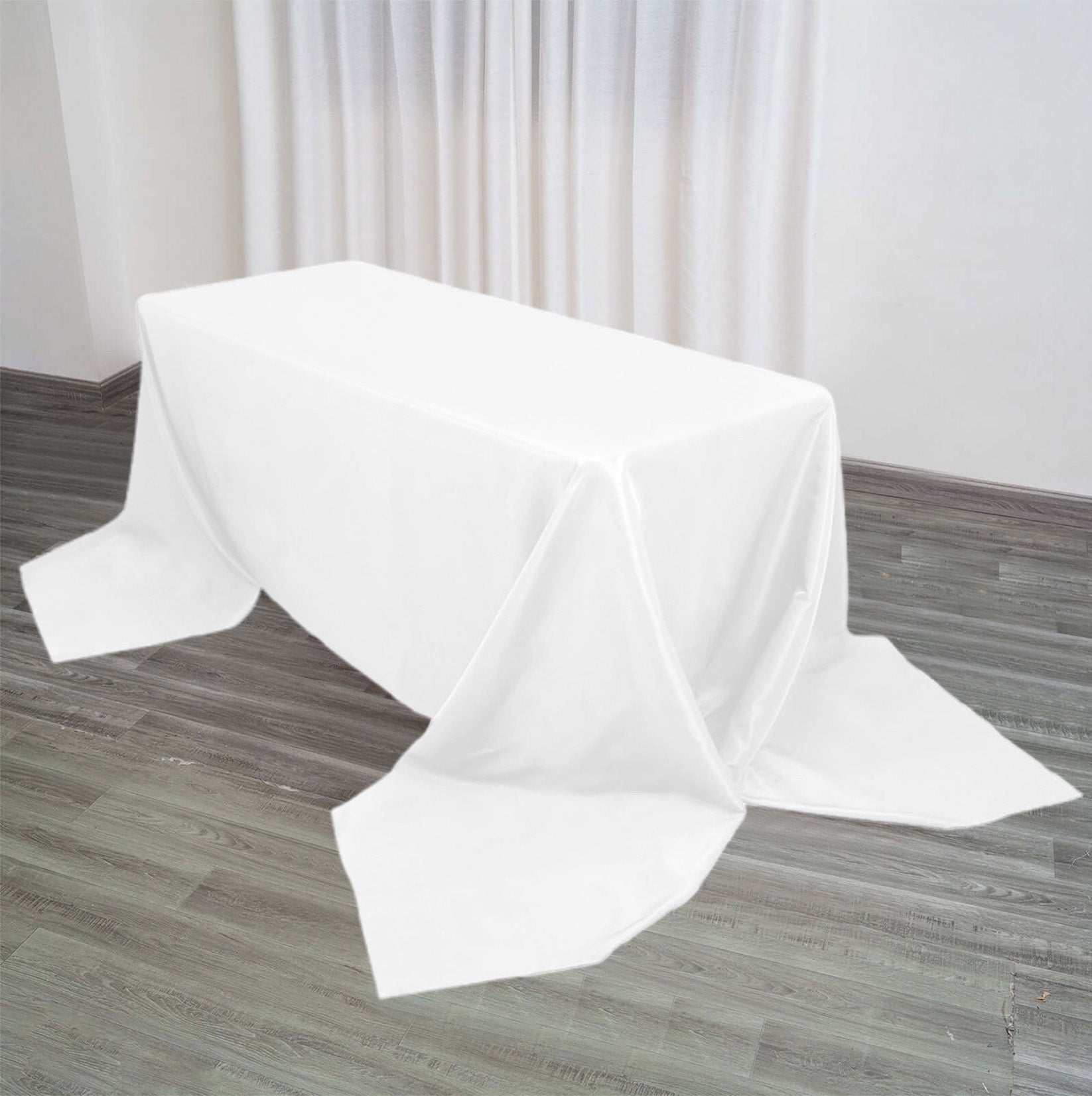 Premium Polyester 90"x156" Rectangle Tablecloth White - Seamless 220GSM Stain - Resistant Design for Classy Events - Linen Luxes