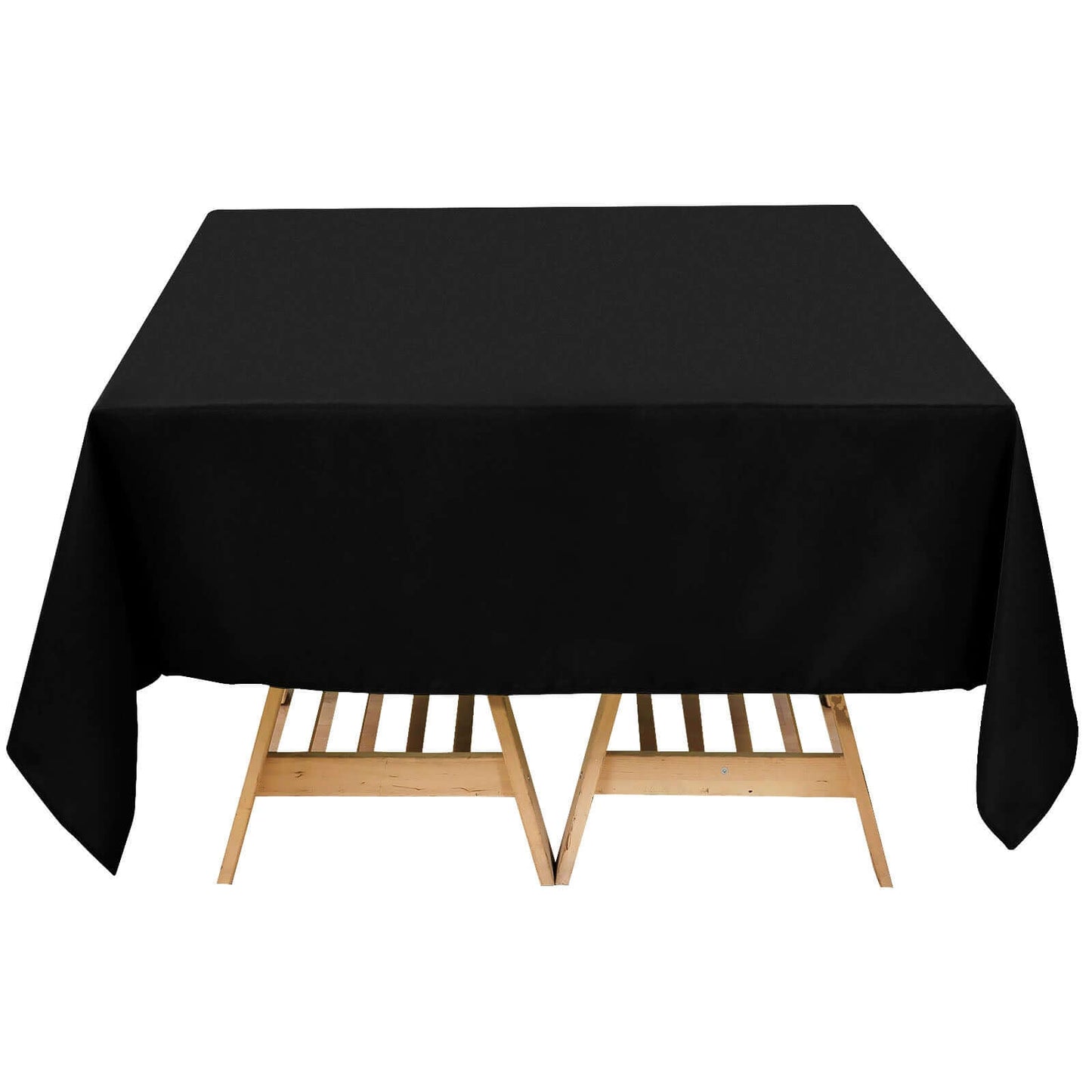 Premium Polyester Square Tablecloth 70"x70" Black 220GSM Wrinkle-Resistant Table Cover