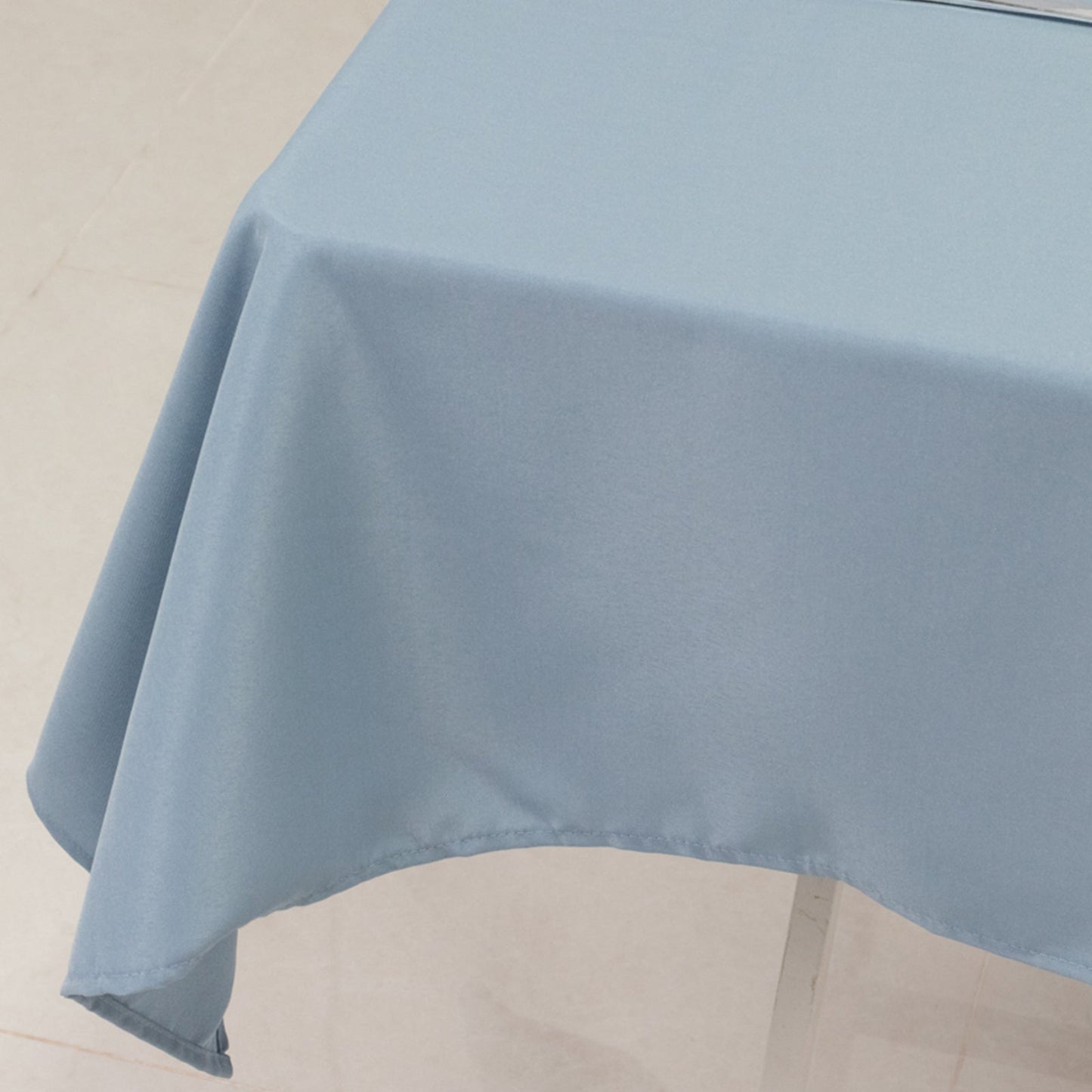 Premium Polyester 54"x54" Table Overlay Square Tablecloth Dusty Blue - Stain and Wrinkle-Resistant 220GSM Table Topper