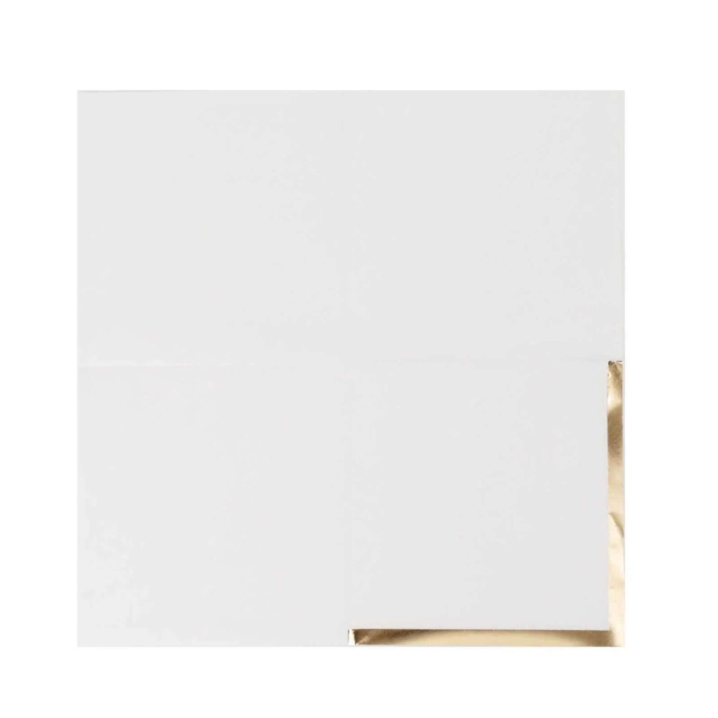 50-Pack Paper Beverage Napkins White with Gold Foil Edge - 2 Ply Disposable Soft 18GSM Cocktail Napkins for Events 5"x5"