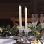 2-Pack Crystal Pillar Candlestick Stands Hour Glass Design with Diagonal Stripes Clear - Reversible Taper Holders 5"