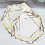 25-Pack Paper 7" Hexagon Dessert Plates in White with Gold Geometric Lines & Rim - Stylish Disposable Geometric 300GSM Appetizer Salad Plates for Events & Banquets