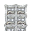 10 Pack Metallic Silver Double Row Mylar Foil Balloon Wall, Square Diamond Design Balloon Backdrop - 43"x11"
