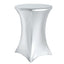 Metallic Spandex 30" Fitted Round Cocktail Table Cover Silver Highboy Tablecloth - Stretch Fit & Water-Resistant