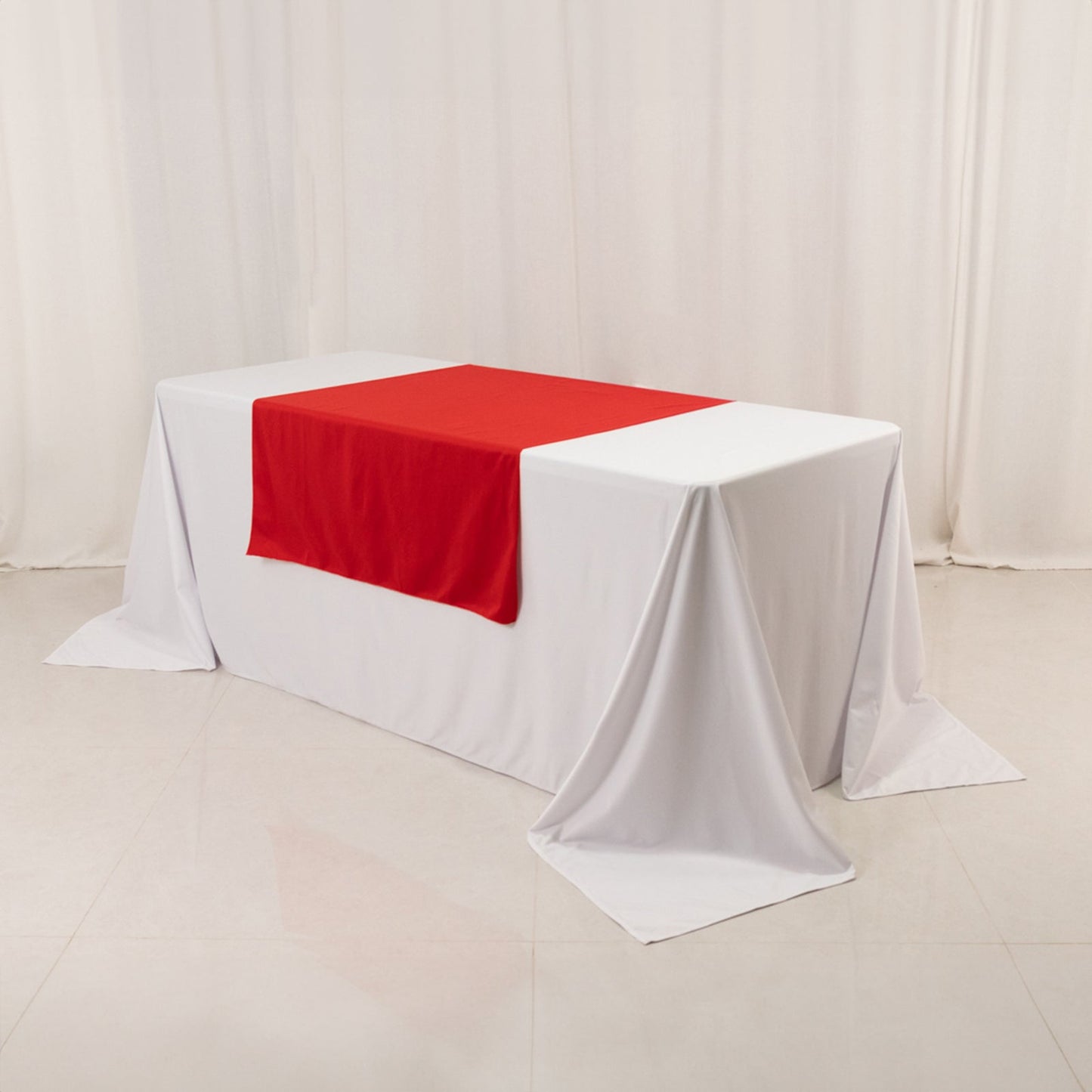 Wide Polyester 36"x72" Table Runner Red - Durable Trade Show Table Linen