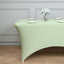 Stretch Spandex 6ft Rectangle Tablecloth Sage Green - Durable Form-Fitting Table Cover