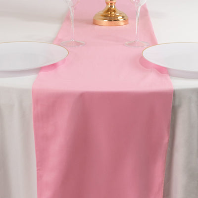 Scuba Polyester 12"x108" Table Runner Pink - Wrinkle-Free Table Linen