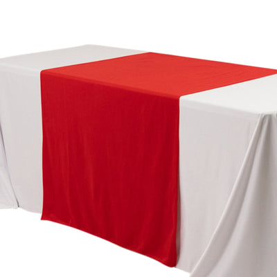 Scuba Polyester 36"x72" Wide Table Runner Red - Wrinkle-Free Trade Show Table Linen