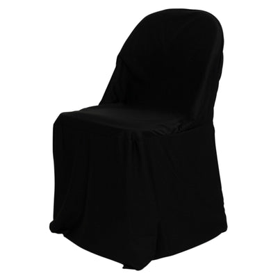 Scuba Stretch Folding Chair Cover Black - Wrinkle Free & Durable Slipcover