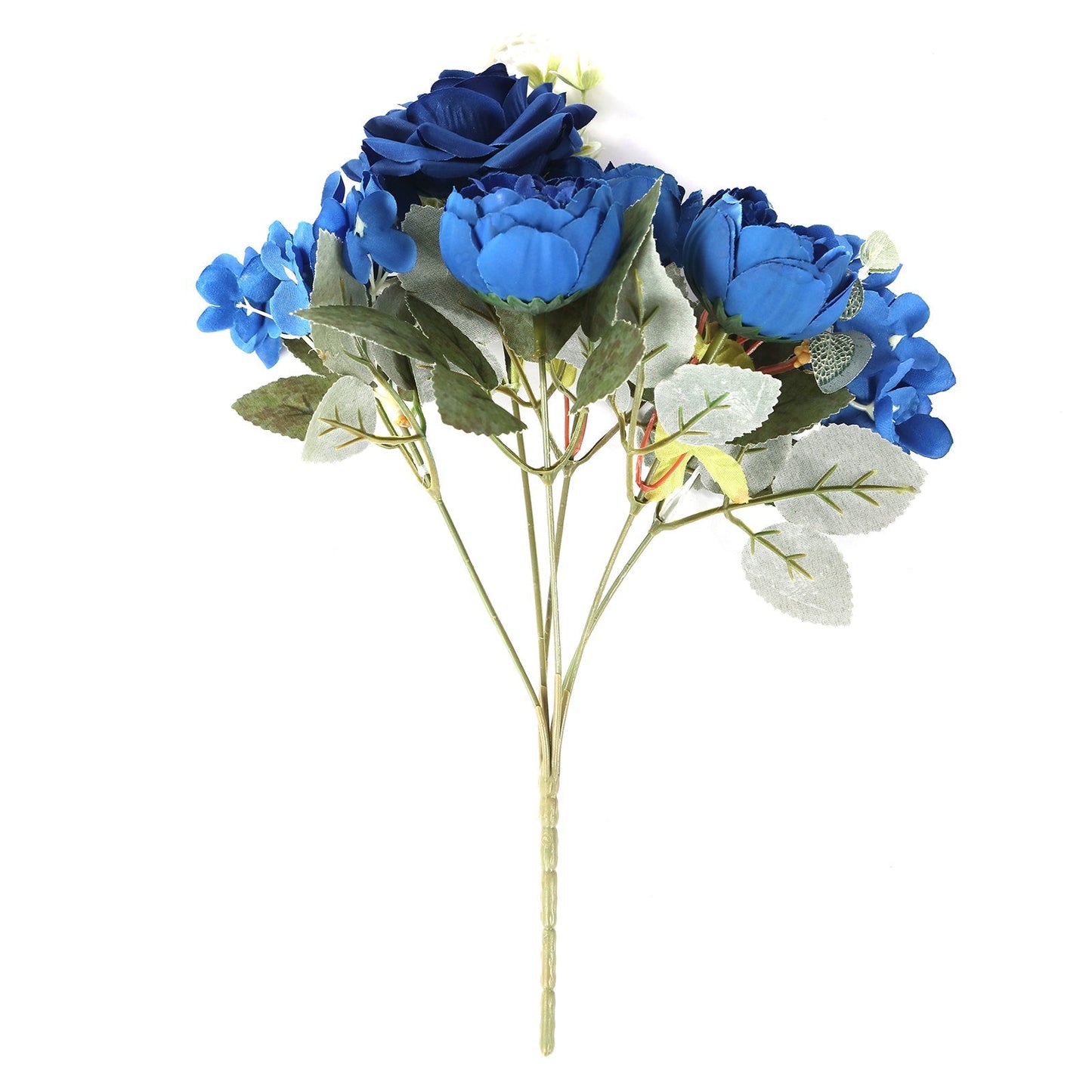 2 Pack Artificial Rose & Peony Floral Arrangements â€“ 12" Navy Blue Silk Bouquets for Weddings & Home DÃ©cor