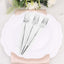 24 Pack 8" Glossy Silver Heavy Duty Plastic Silverware Forks, Shiny Cutlery, Premium Disposable Flatware
