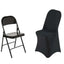 Premium Spandex Chair Cover with Foot Pockets for Folding Chairs Black - Stretch Fitted 220GSM Fabric - Linen Luxes