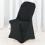 Premium Spandex Chair Cover with Foot Pockets for Folding Chairs Black - Stretch Fitted 220GSM Fabric - Linen Luxes