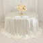 Scuba Round 132" Tablecloth Shimmering Pearl White - Wrinkle Free, Stain Resistant & Seamless Table Cover