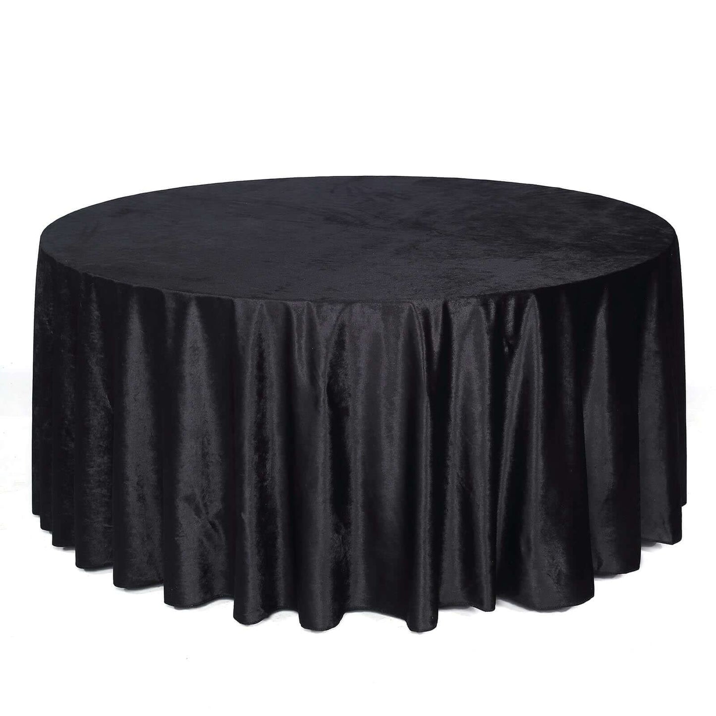 Premium Velvet 120" Round Tablecloth Black - Reusable Soft & Seamless Table Cover for Upscale Events - Linen Luxes