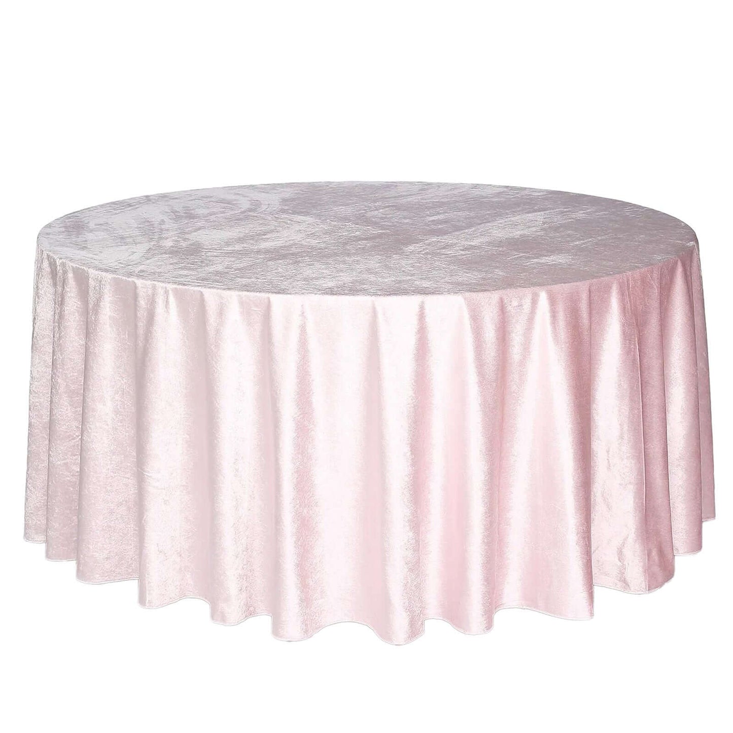 Premium Velvet 120" Round Tablecloth Blush - Reusable Soft & Seamless Table Cover - Linen Luxes