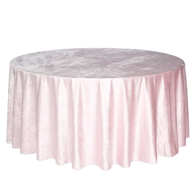Premium Velvet 120" Round Tablecloth Blush - Reusable Soft & Seamless Table Cover - Linen Luxes