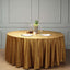 Premium Velvet 120" Round Tablecloth Gold - Reusable Soft & Seamless Table Cover for Upscale Events - Linen Luxes