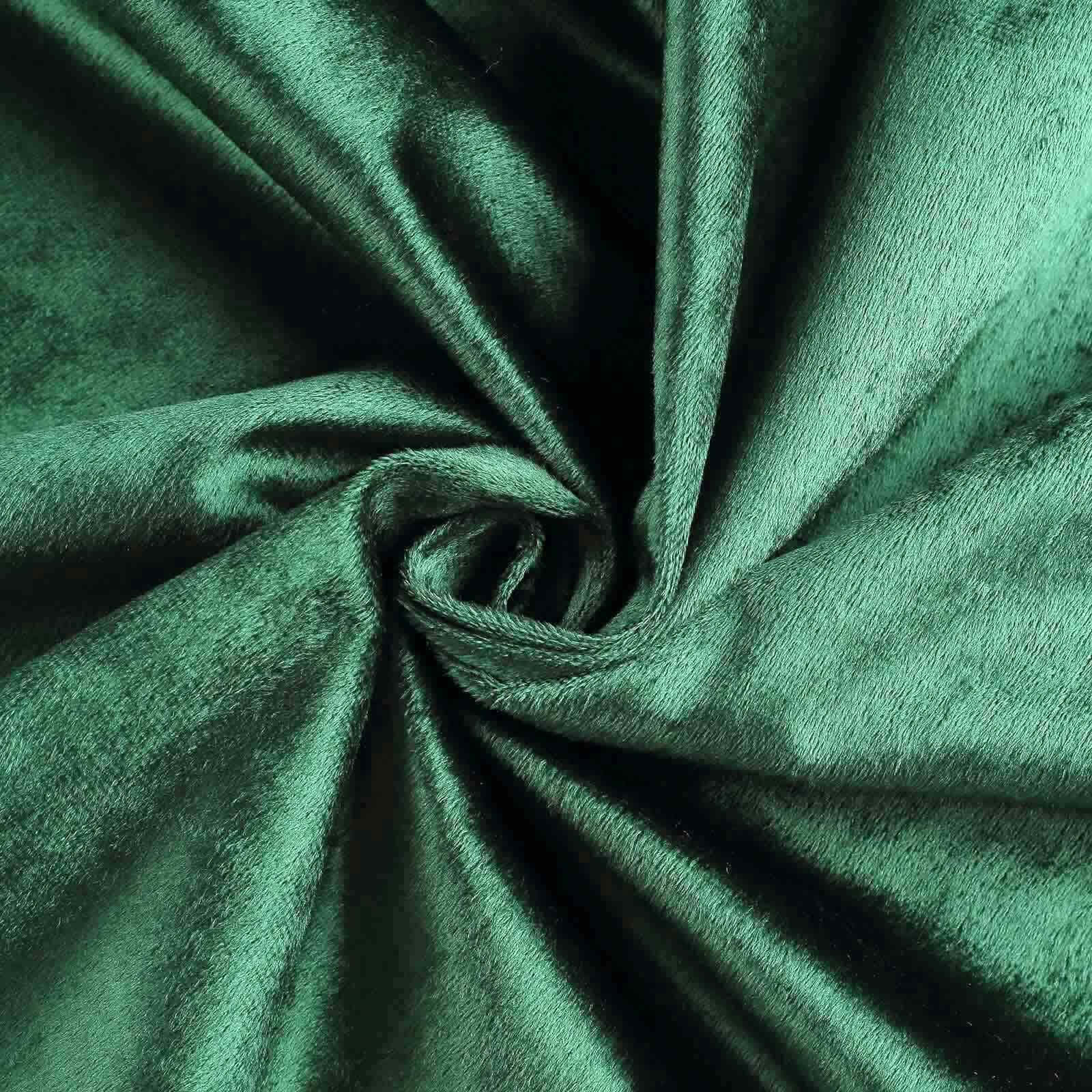 Premium Velvet 120" Round Tablecloth Hunter Emerald Green - Reusable Soft & Seamless Table Cover - Linen Luxes