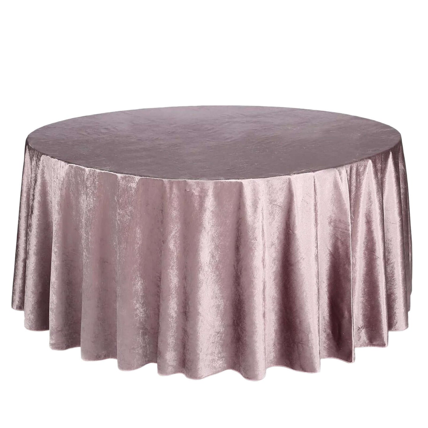 Premium Velvet 120" Round Tablecloth Mauve - Reusable Soft & Seamless Table Cover - Linen Luxes