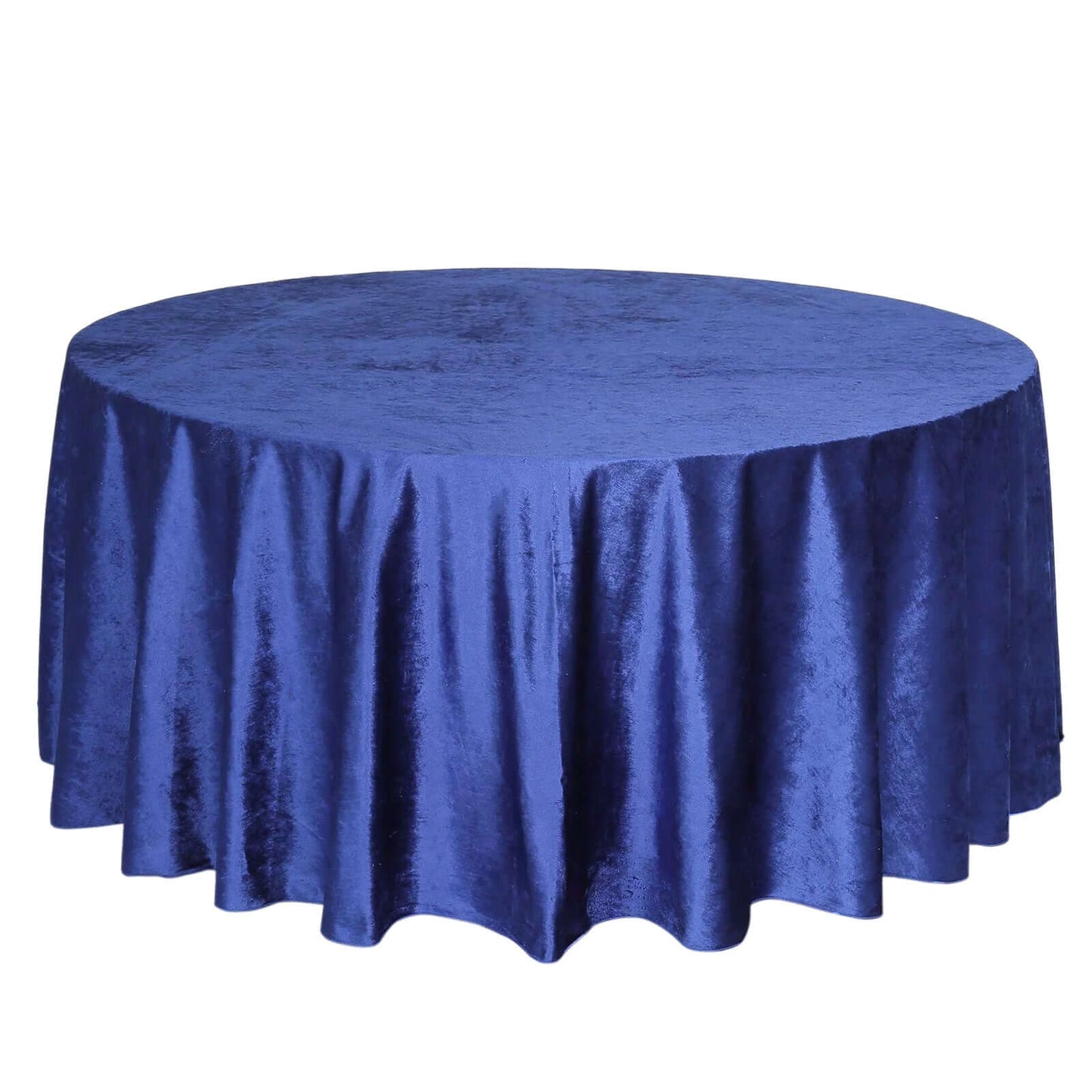 Premium Velvet 120" Round Tablecloth Royal Blue - Reusable Soft & Seamless Table Cover - Linen Luxes