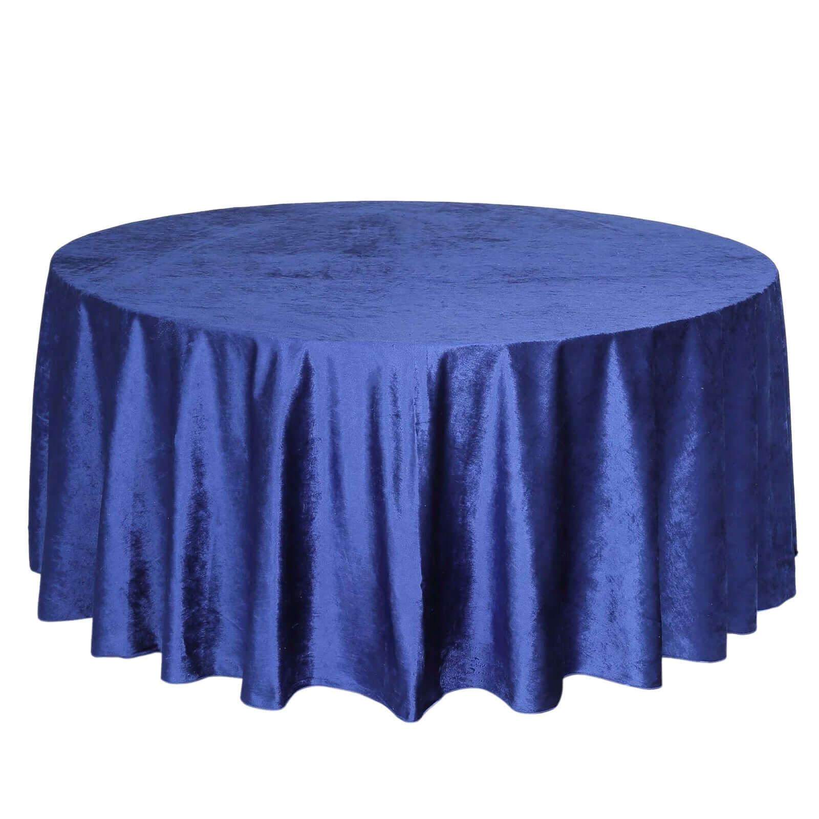 Premium Velvet 120" Round Tablecloth Royal Blue - Reusable Soft & Seamless Table Cover - Linen Luxes