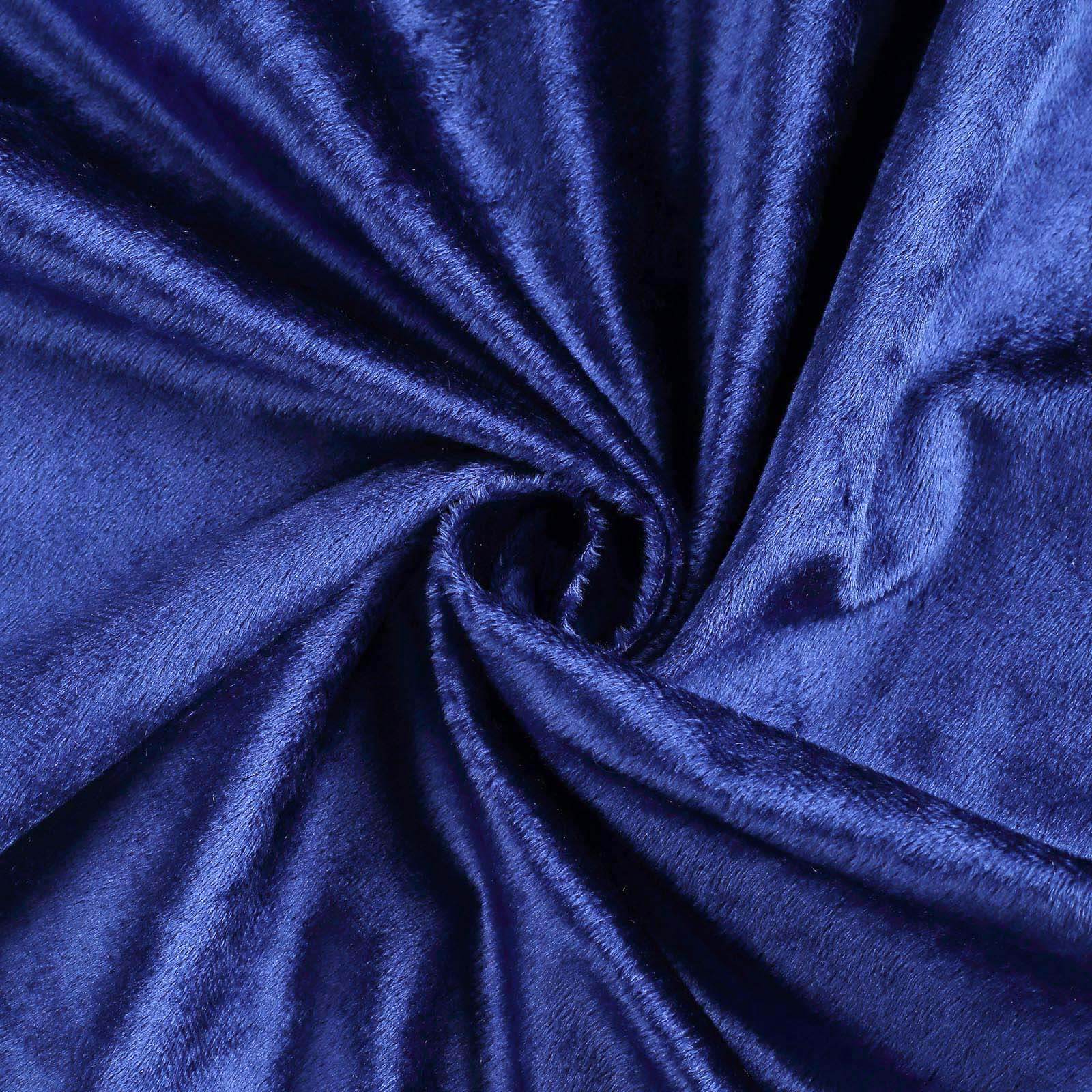 Premium Velvet 120" Round Tablecloth Royal Blue - Reusable Soft & Seamless Table Cover - Linen Luxes