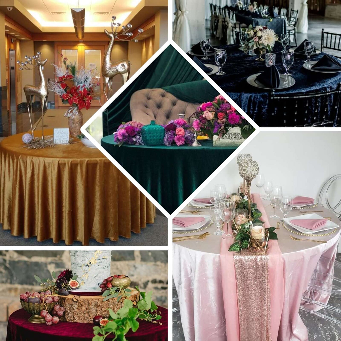 Premium Velvet 120" Round Tablecloth Silver - Reusable Soft & Seamless Table Cover - Linen Luxes