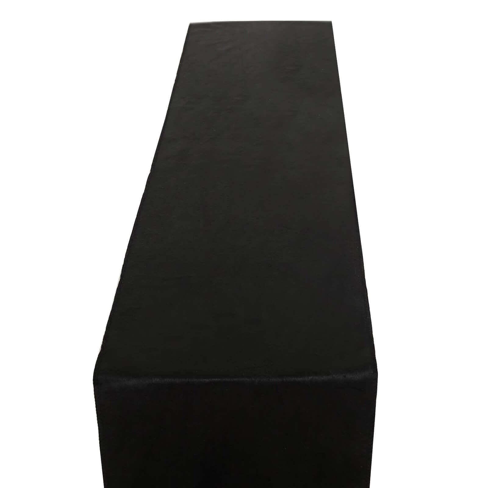 Premium Velvet 12"x108" Table Runner Black - Sheen Finish Reusable Table Decor - Linen Luxes