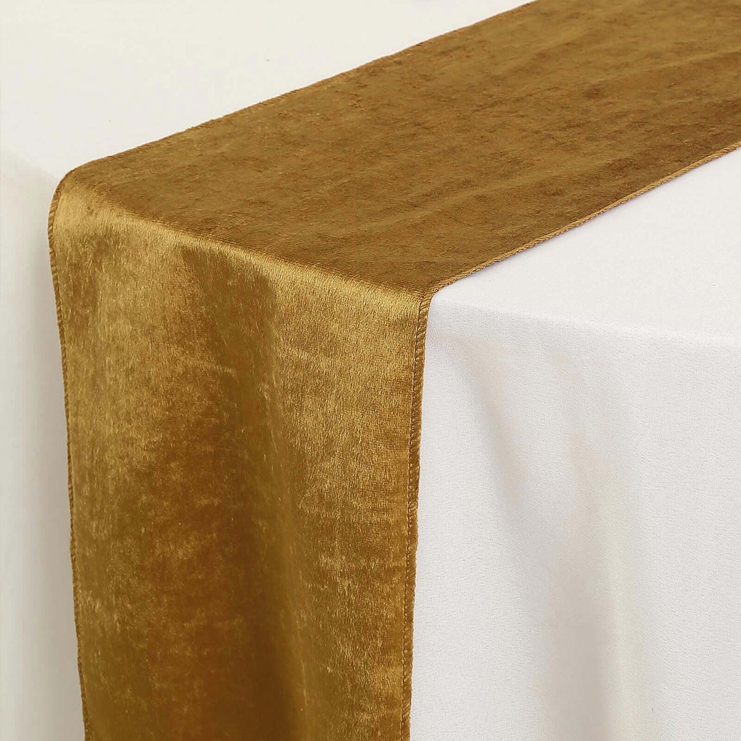 Premium Velvet 12"x108" Table Runner Gold - Sheen Finish & Reusable Table Decor for Weddings & Events - Linen Luxes