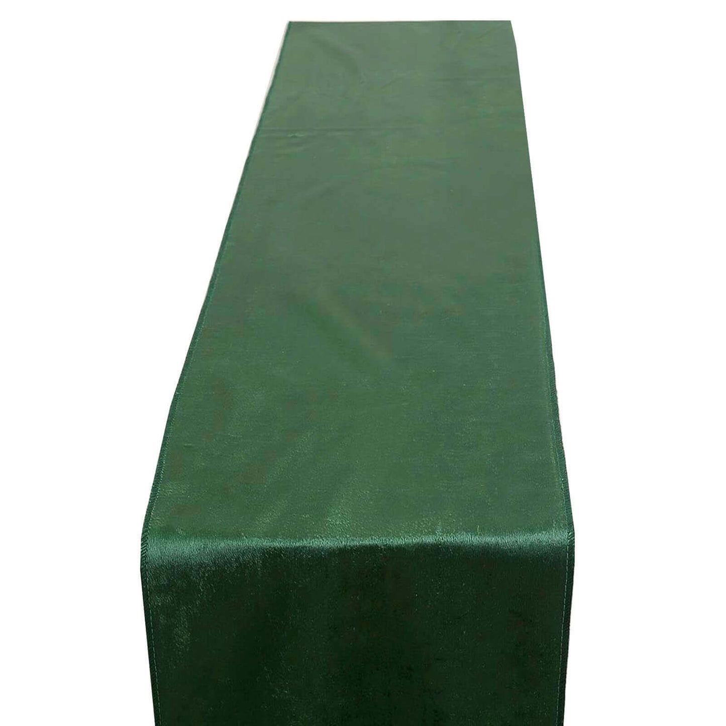 Premium Velvet 12"x108" Table Runner Hunter Emerald Green - Sheen Finish Reusable Table Decor - Linen Luxes