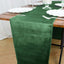 Premium Velvet 12"x108" Table Runner Hunter Emerald Green - Sheen Finish Reusable Table Decor - Linen Luxes