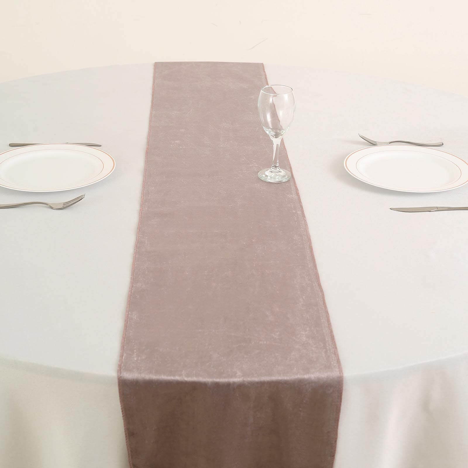 Premium Velvet 12"x108" Table Runner Mauve - Sheen Finish Reusable Table Decor - Linen Luxes