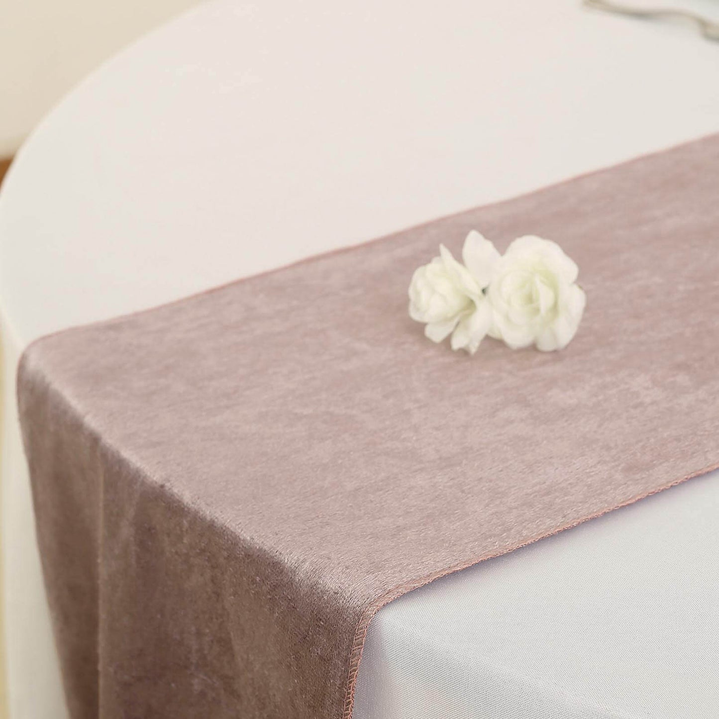 Premium Velvet 12"x108" Table Runner Mauve - Sheen Finish Reusable Table Decor - Linen Luxes